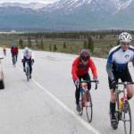 In this file photo from 2014, Juneau&rsquo;s Scott May, right, rides in the Kluane Chilkat International Bike Relay. (Photo courtesy Jim Grammel)