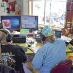 Kevin Gullufsen | Juneau Empire Jerry Prindle, left, and Howard Shepherd work to contact amateur radio operators across North America on Saturday.