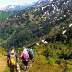 Heading down into Cropley Lake from Mount Ben Stewart. (Photo by Sandy R. Williams )