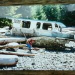 Tara&rsquo;s nephew Erik playing in front of the wreck of the Daybreak. Photo by Tara Neilson.