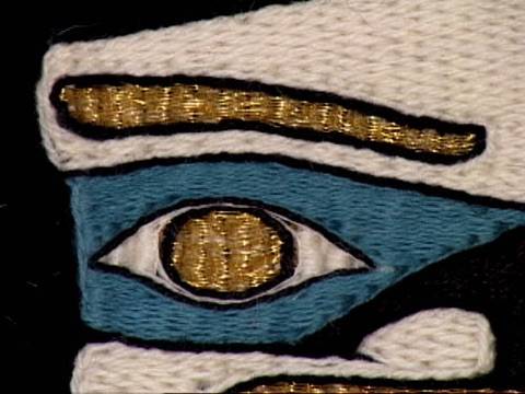 Chilkat humanoid headdress with 24 carat gold wire made by Anna Brown Ehlers. Courtesy image.