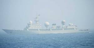 The Tianlangxing, a Chinese People&rsquo;s Liberation Army-Navy surveillance ship, passed by Japan on July 2, and stayed off the Kodiak coast during the July 11th test of a U.S. missile defense system. (Courtesy Japanese Ministry of Defense)
