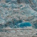 A &ldquo;shooter&rdquo; shoots up beneath South Sawyer Glacier in Tracy Arm on Monday. (Photo by Scott Spickler)