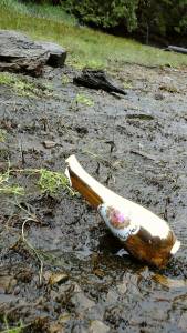 Shipwrecked vase from Germany on a remote Alaskan beach. (Photo by Tara Neilson)