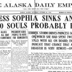 The masthead of the Alaska Daily Empire, predecessor to the Juneau Empire, is seen on Oct. 26, 1918, the date the steamship Princess Sophia sank on Vanderbilt Reef in Lynn Canal. (Chronicling America)