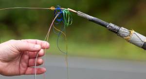 Alaska Electric Light and Power&rsquo;s Lynn Canal fiber-optic cable is seen in 2016. GCI has announced that it is considering laying a similar cable between mainland Alaska and Unalaska, the nation&rsquo;s largest fishing port. (Michael Penn | Juneau Empire file)