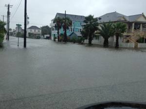 Galveston, Texas flooded with rainwater from Hurricane Harvey in late August. (Photo by Hal Needham)
