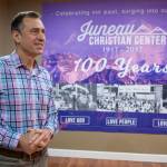 Mike Rose, senior pastor at the Juneau Christian Center, talks about the center&rsquo;s 100th Anniversay celebration to be held his weekend. The center is located at the corner of Glacier Highway and Old Dairy Road, next to Fred Meyer. Rose has been a pastor at the center for 30 years. (Michael Penn | Juneau Empire)
