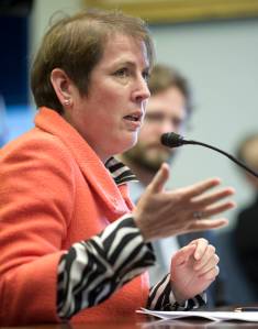 In this February 2016 photo, Angela Rodell speaks to the Senate State Affairs Committee about SB 114 at the Capitol. (Michael Penn | Juneau Empire File)