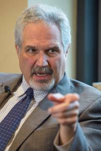 Senate President Pete Kelly, R-Fairbanks, speaks to the media after Gov. Bill Walker announced his Public Safety Action Plan during a press conference at the Capitol on Monday, Oct. 30, 2017. (Michael Penn | Juneau Empire)