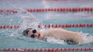 Juneau-Douglas High School junior Cameron Howard swims in the girls 200-yard freestyle preliminary at the Southeast Alaska Regional Swim and Dive Championships. Howard qualified for three events at this weekend&rsquo;s ASAA/First National Bank Alaska Swim and Dive State Championships in Anchorage.