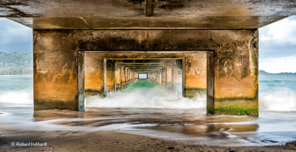 Under Hanalei Bay Pier in Kauai, Hawaii. (Photo by Richard Hebhardt)