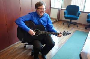 Andy Miller, a local song writer, performed two of his original songs at the Capital City Weekly. (Clara Miller | Capital City Weekly)