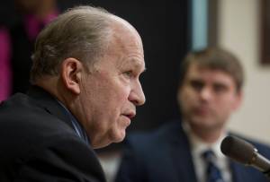 In this April 26 photo, Gov. Bill Walker holds a press conference at the Capitol. (Michael Penn | Juneau Empire File)