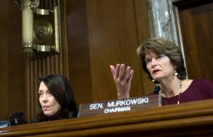 Senate Energy and Natural Resources Committee Chair Sen. Lisa Murkowski, R-Alaska, right, speaks as committee&rsquo;s ranking member Sen. Maria Cantwell, D-Wash., looks on, during a hearing on Capitol Hill in Washington, Wednesday, Nov. 15, 2017. Oil and gas drilling in Alaska&rsquo;s Arctic National Wildlife Refuge moved closer Wednesday as a key Senate panel approved a bill to open the remote refuge to energy exploration. The Senate Energy and Natural Resources Committee approved the drilling measure, 13-10. (Jose Luis Magana | The Associated Press)
