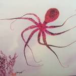 Gyotaku of a single octopus. Photo and art by Jerry Wright.