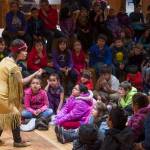 Lily Hope tells a story about respecting nature to second-grade students from Harborview Elementary and Juneau Charter Community Schools at the Walter Soboleff Center on Thursday, Nov. 16, 2017. The Storytelling Excursion for all Juneau School District second graders is part of the Any Given Child programming sponsored by the Juneau School District, Mayor&rsquo;s office, University of Alaska Southeast, Sealaska Heritage Institute and the Juneau Arts and Humanities Council. (Michael Penn | Juneau Empire)