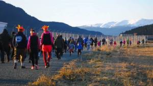 Turkey Trot participants depart from the Airport Trailhead during last year&rsquo;s event. (Photo courtesy of Tyra Smith-Mackinnon)