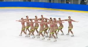 Juneau&rsquo;s own youth synchronized skating team, &ldquo;The Forget-Me-Nots,&rdquo; compete at the Foot of the Lake Synchronized Skating Competition in Fond du Lac, Wisconsin in early January. Members of the synchronized skating team and other Juneau Skating Club youth will be competing in various disciplines Sunday at the Treadwell Arena. (Photo courtesy of April Hoy)