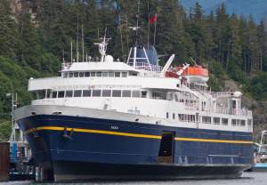 The State of Alaska is considering selling the Alaska Marine Highway ferry Taku. The ship was commissioned in 1963. (Michael Penn | Juneau Empire File)
