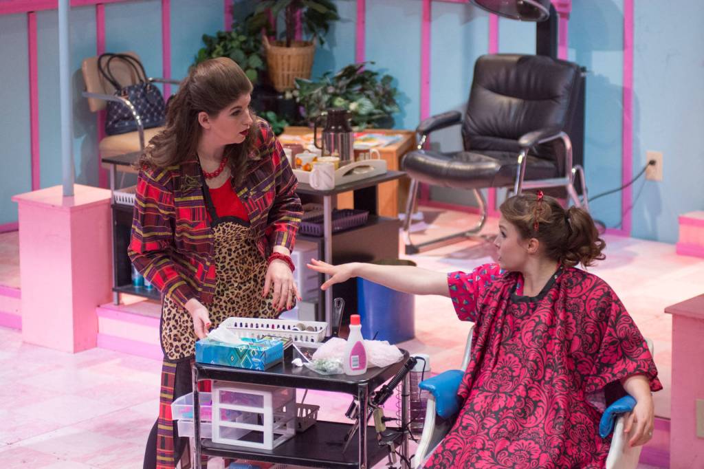 Stacy Stout Katasse as Truvy and Naomi Prentice as Shelby in Perseverance Theatre&rsquo;s production of &ldquo;Steel Magnolias.&rdquo; (Photo by Cameron Byrnes)