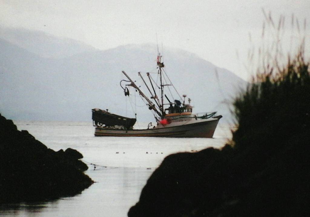 Seiners fishing out in the remote wilderness often drive in close to shore. Their skiffs, when they let out their nets, sometimes bump against beaches which they expect to find empty of human habitation. Courtesy of Tara Neilson.