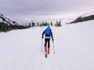Forest Wagner leads the way up to Black Bear chairlift at Eaglecrest Ski Area on Wednesday, Dec. 6.