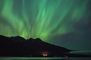 The northern lights dance over Sandy Beach in September 2016. (Photo by Angelo Saggiomo)