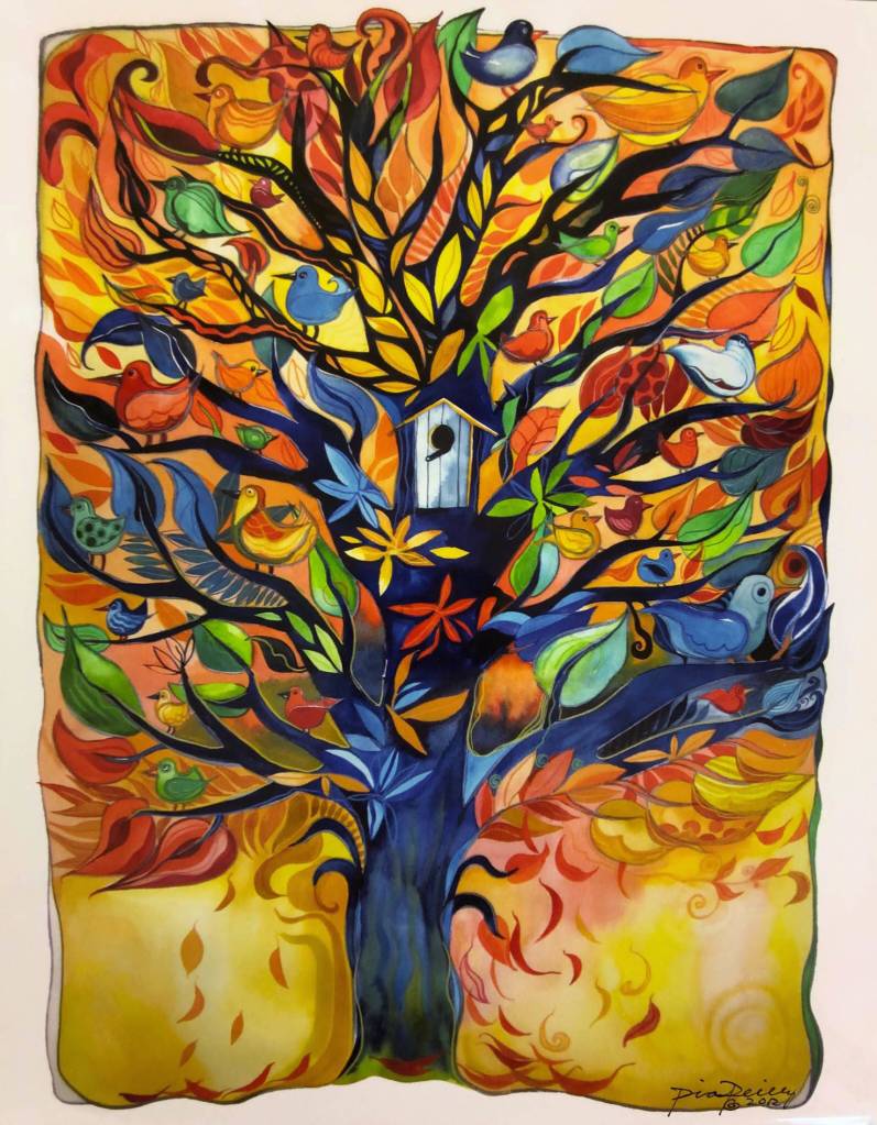 This painting by Pia Reilly is one of the items carried over from the previous gallery. Courtesy image.