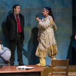 Frank Henry Katasse, left, James Sullivan, Erin Tripp and Alec Shamas rehearse in Perseverance Theatre&rsquo;s production of William Inc. on Tuesday, Jan. 23, 2018. (Michael Penn | For the Capital City Weekly)