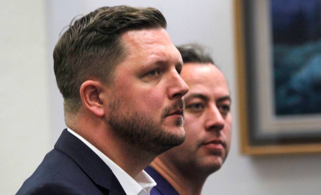 Garrett Schoenberger (left) and Paul Simpson of Alaska Legacy Partners are looking to use a city-owned property as a senior living facility. (Alex McCarthy | Juneau Empire)