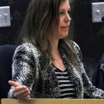 Kelli Grummett speaks about Aunt Margaret&rsquo;s House&rsquo;s application to use a city-owned property for stable housing for recently released inmates. (Alex McCarthy | Juneau Empire)