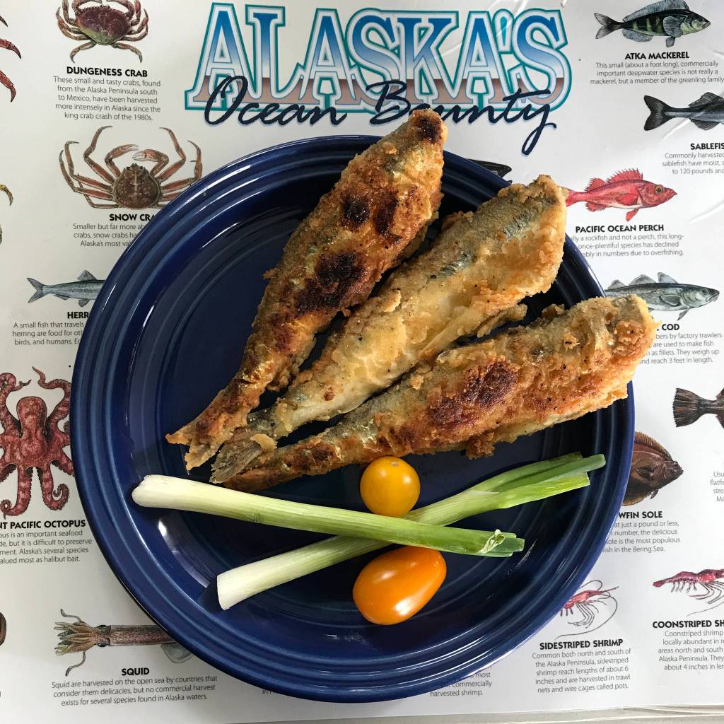 Rainbow smelt for lunch: the finished version. Photo by Vivian Faith Prescott.