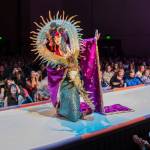 &ldquo;Doragon&rdquo; by Beth Bolander, modeled by Dani Gross, at the Wearable Art Show at Centennial Hall on Saturday, Feb. 17, 2018. Doragon placed third in the Juror&rsquo;s Best in Show. (Michael Penn | Juneau Empire)