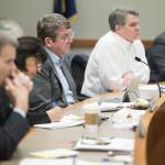 The Alaska Permanent Fund Corporation&rsquo;s Board of Trustees listens to public testimony on divesting from fossil fuel investments during its guarterly meeting in Juneau on Wednesday, Feb. 21, 2018.