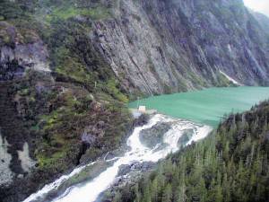 The damming of Long Lake south of Juneau allowed for the construction of the Snettisham Hydroelectric project in the 1960s, which has provided low-cost power to the state capital ever since. A pending sale that could allow the dam to become owned by a Canadian utility is drawing objections from across the state and its lone U.S. Rep. Don Young. (Photo/Courtesy/Alaska Industrial Development and Export Authority)