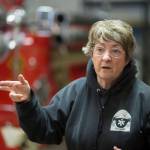 Kathy Miller talks on Tuesday, March 6, 2018, about her 10 years as a volunteer firefighter/EMT for Capital City Fire/Rescue at the Lynn Canal Fire Station after a career as a nurse. (Michael Penn | Juneau Empire)