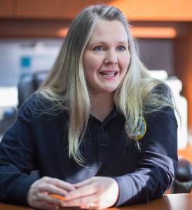 Leah Van Kirk, Southeast Alaska Pretrial Enforcement Supervisor, speaks from the new pretrial office on Sherwood Lane on Wednesday, March 21, 2018. (Michael Penn | Juneau Empire)