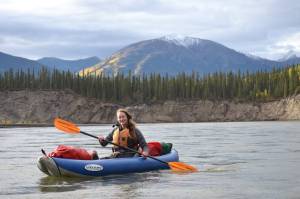 Mary Catharine Martin on the Pelly River. (Photo by Bjorn Dihle)