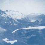 Cyanotype photograph by Hannah Mode. Cyranotype photos use a light-sensitive chemical that turns blue in the sunlight, creating a unique way to document the passage of time, light intensity, and glacial melt.