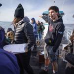 Norval Nelson, a student at Mount Edgecumbe, on board the Allen Marine boat during their research cruise. Bethany Goodrich | For the Capital City Weekly Norval Nelson, a student at Mount Edgecumbe, on board the Allen Marine boat during their research cruise. Bethany Goodrich | For the Capital City Weekly