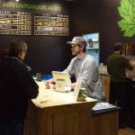 Devil&rsquo;s Club Brewing Co.&rsquo;s Evan Wood talks to customers at the microbrewery&rsquo;s new taproom on Franklin Street on Wednesday. (Kevin Gullufsen | Juneau Empire)