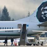 Passengers board an Alaska Airlines jet at the Juneau International Airport. (Michael Penn | Juneau Empire File)