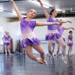 Elin Antaya, left, and Jillian Anderson leap accross the floor while rehearsing &ldquo;Then the Rain Turned Purple&rdquo; at the Juneau Dance Theatre on Sunday, April 22, 2018. Richard McGrail | For the Capital City Weekly