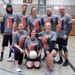 The Juneau Parks & Recreation Coed Division 3 North volleyball champions &ldquo;Alpine Construction&rdquo; pose after winning the title last Thursday at Dzantik&rsquo;i Heeni Middle School. The team finished the regular season at 10-4. (Courtesy Photo | Parks & Rec)
