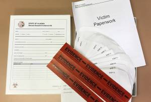 Contents of a State of Alaska Sexual Assault Evidence Kit.