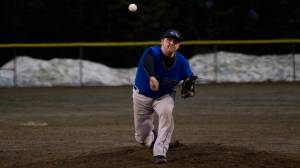 Thunder Mountain&rsquo;s Bobby Cox pitches against Juneau-Douglas High School on Monday night at Adair-Kennedy Memorial Park. Cox allowed just two hits in a little over five innings of work. (Nolin Ainsworth | Juneau Empire)
