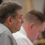 Mark De Simone listens during his trial in Juneau Superior Court on Tuesday, May 1, 2018. De Simone is accused of killing Duilio Antonio &ldquo;Tony&rdquo; Rosales during a hunting trip in Excursion Inlet in 2016. (Michael Penn | Juneau Empire)