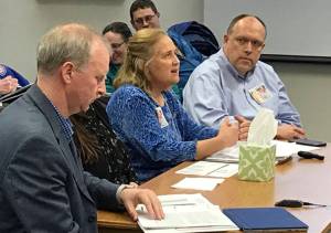 Joy Lyon, Executive Director of Association for the Education of Young Children of Southeast Alaska speaks to the City Finance Committee about Best Starts for Juneau&rsquo;s Kids during the meeting at Assembly Chambers Thursday. (Greg Philson | Juneau Empire)
