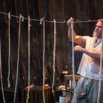 Allison Holdkamp and Aaron Elmore rehearse in the Perseverance Theatre production of &ldquo;The Arsonists&rdquo; on Wednesday, May 2, 2018. (Michael Penn | Juneau Empire)